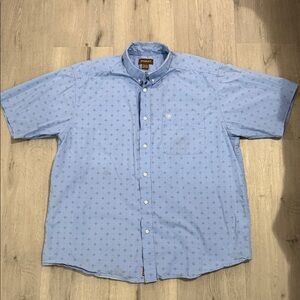 Ariat Light Blue Short-Sleeve Button-Down with Micro Circle Print